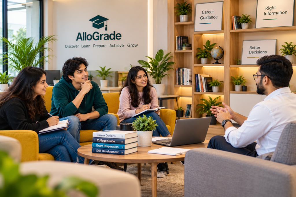 Students receiving career guidance from AlloGrade